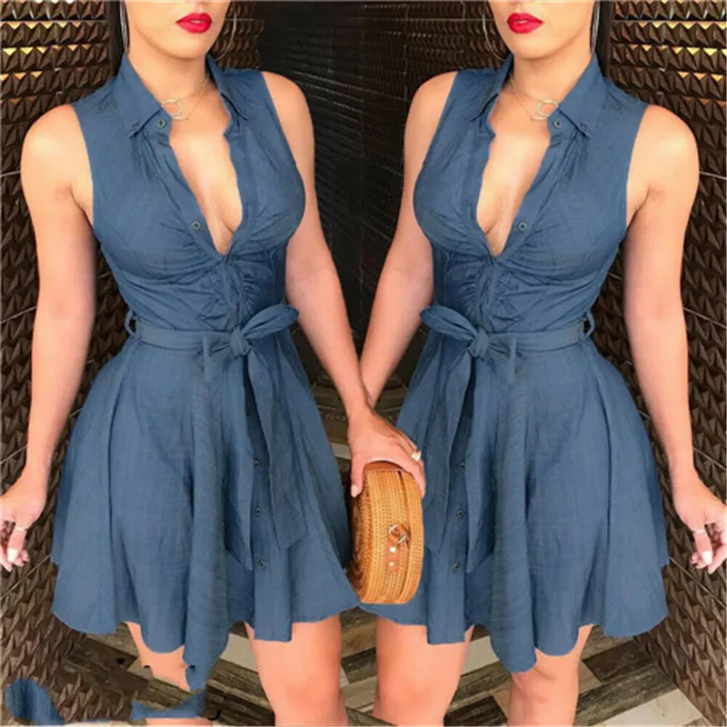 Платья женские вечерние ночное модное женское Платье без Рукавов Синего