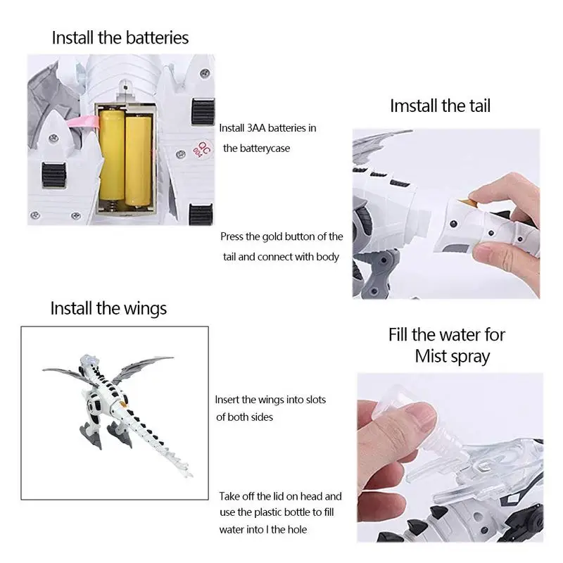 Интеллектуальная модель динозавра Электрический робот с дистанционным