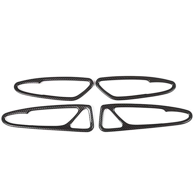 Углеродное волокно стиль Abs пластик интерьер автомобиля дверные ручки рамка