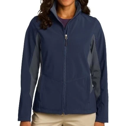Порты и разъёмы Authority L318 дамы Core Colorblock Soft Shell Jacket платье Blue Navy линкор серый-Большой