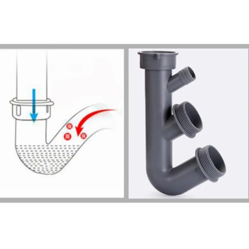 Потолочный кухонный дезодорант двойной резервуар таз сливной трубы Аксессуары