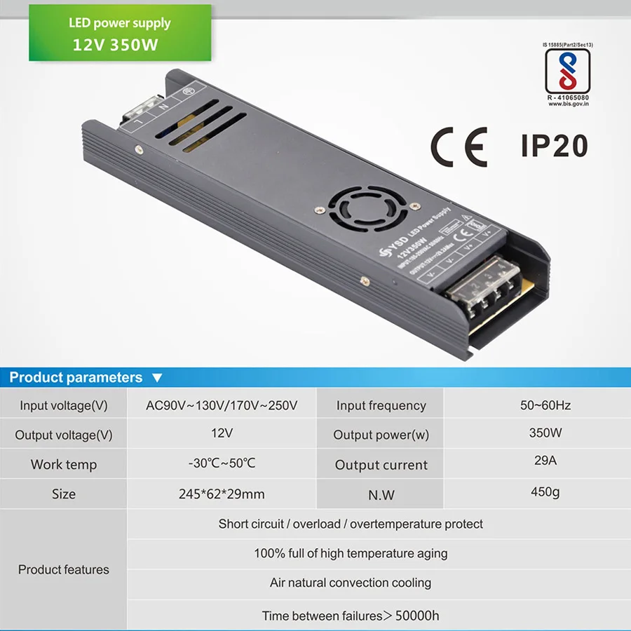 AC 100 V 250 к DC 12V 25A 300W 24V 12.5A 29.1A 350W 14.5A 400W светодиодный трансформатор