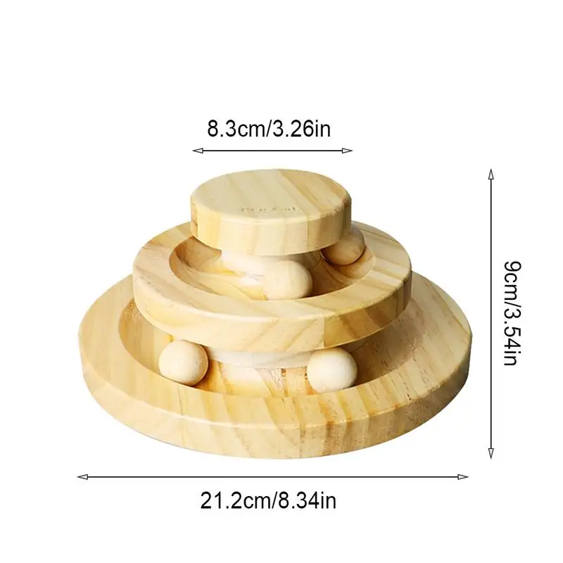 Для домашнего животного деревянная игрушка для кошек трехслойная Вертушка