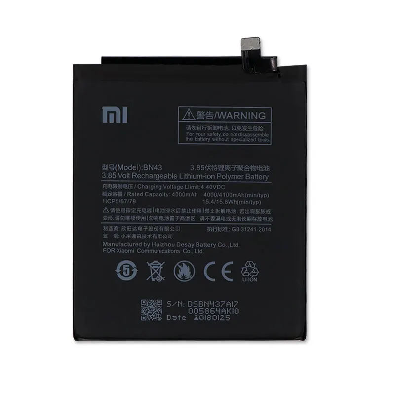 Аккумулятор BN43 для Xiaomi Redmi Note 4X Bateria Batterij аккумулятор 4000 мАч|battery for xiaomi|battery forbattery