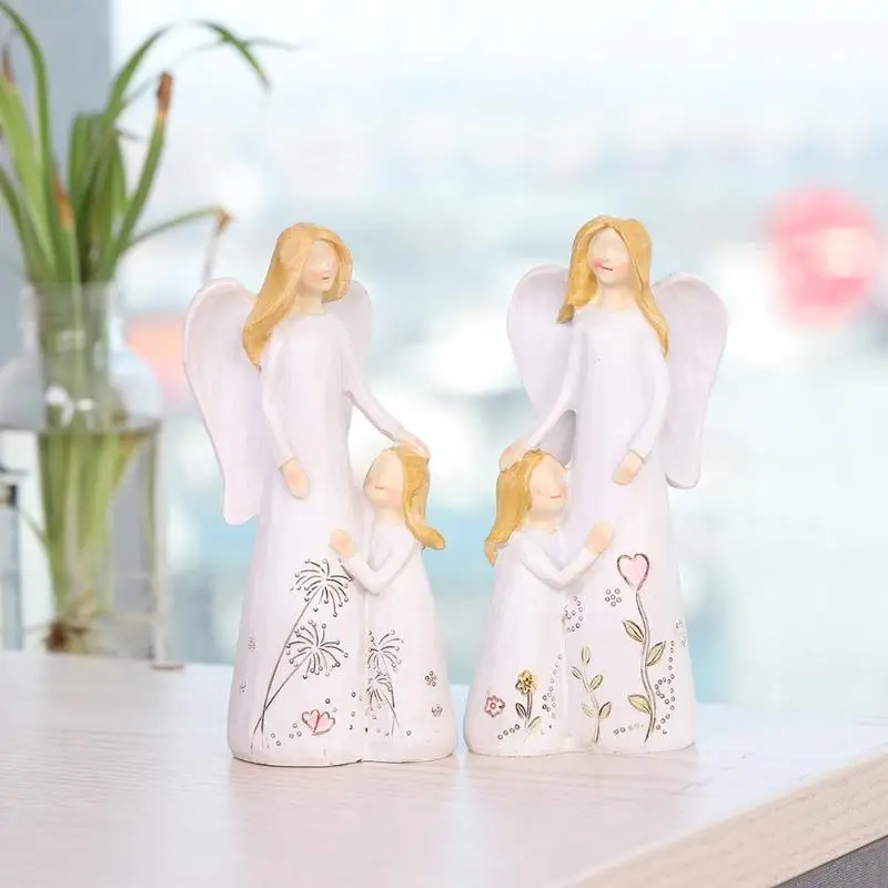 Изделия из смолы скульптура ангела для матери и дочери украшение дома подарок на
