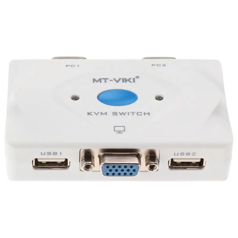 2 In 1 4 Port Usb 2.0 Kvm Switch Switcher With Cable For Dual Monitor Keyboard Mouse 1920x1440 Surpport Vga | Электроника