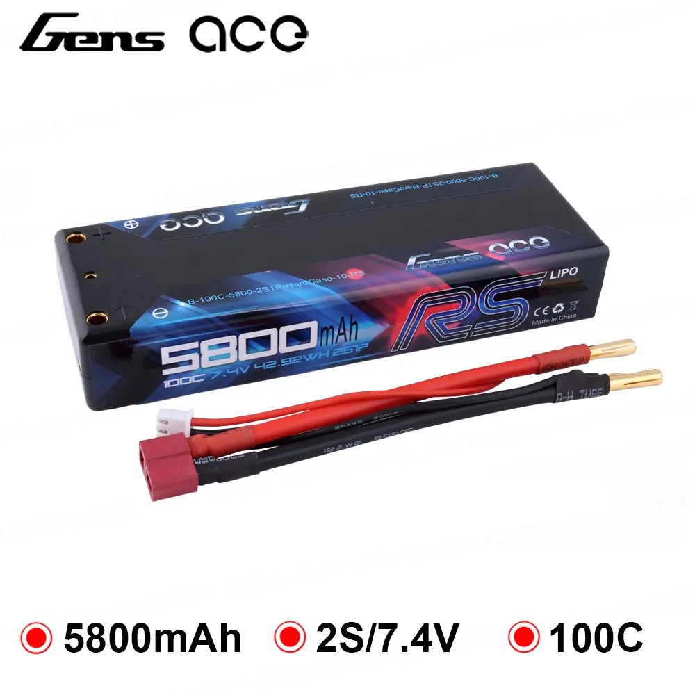 Аккумулятор Gens ace 7 4 V 5800mAh 100C 200C Lipo 2S Deans Plug надежное питание для гоночных