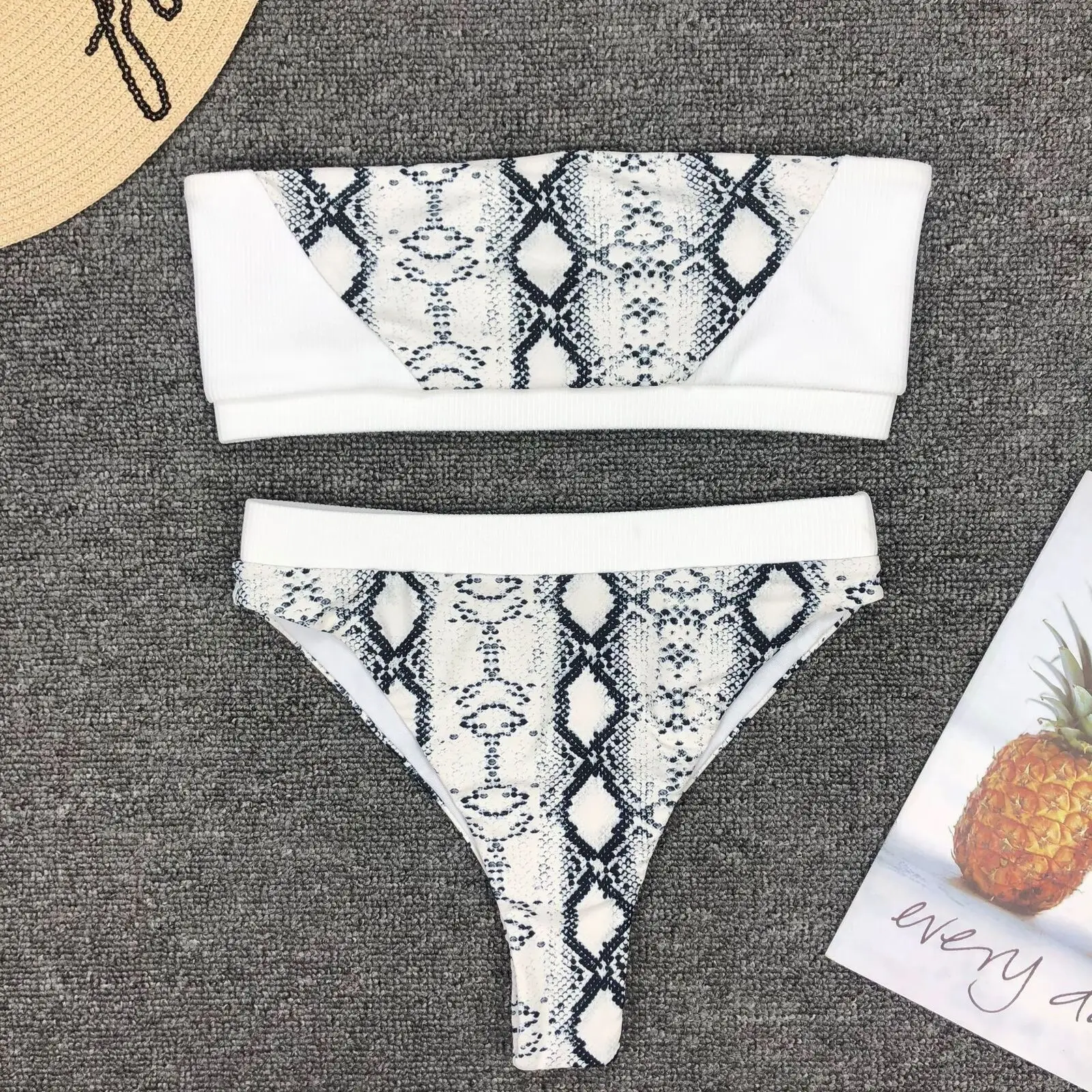 Женский пуш ап бюстгальтер без бретелек комплект бикини купальник треугольный