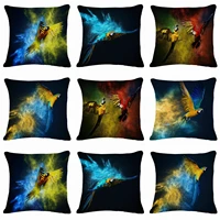 parrot fly pillow case throw pillowcase cotton linen printed pillow covers for office home free