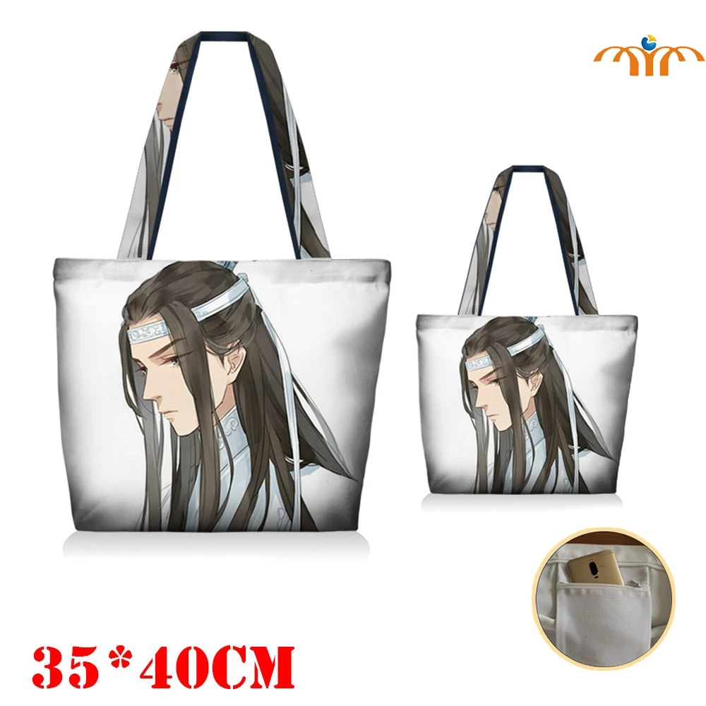 Giancomics новая сумка Mo Dao Zu Shi холщовая Wei Wuxian Lan Wangji Рисунок Большой размер на плечо