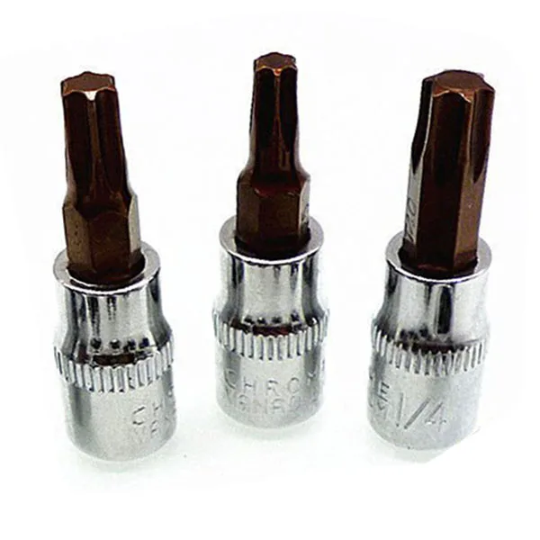HLZS 8 Piece торкс набор гнезд 1/4 дюйма Квадратный привод адаптер T8 T10 T15 T20 T25 T27 T30 T40 S2