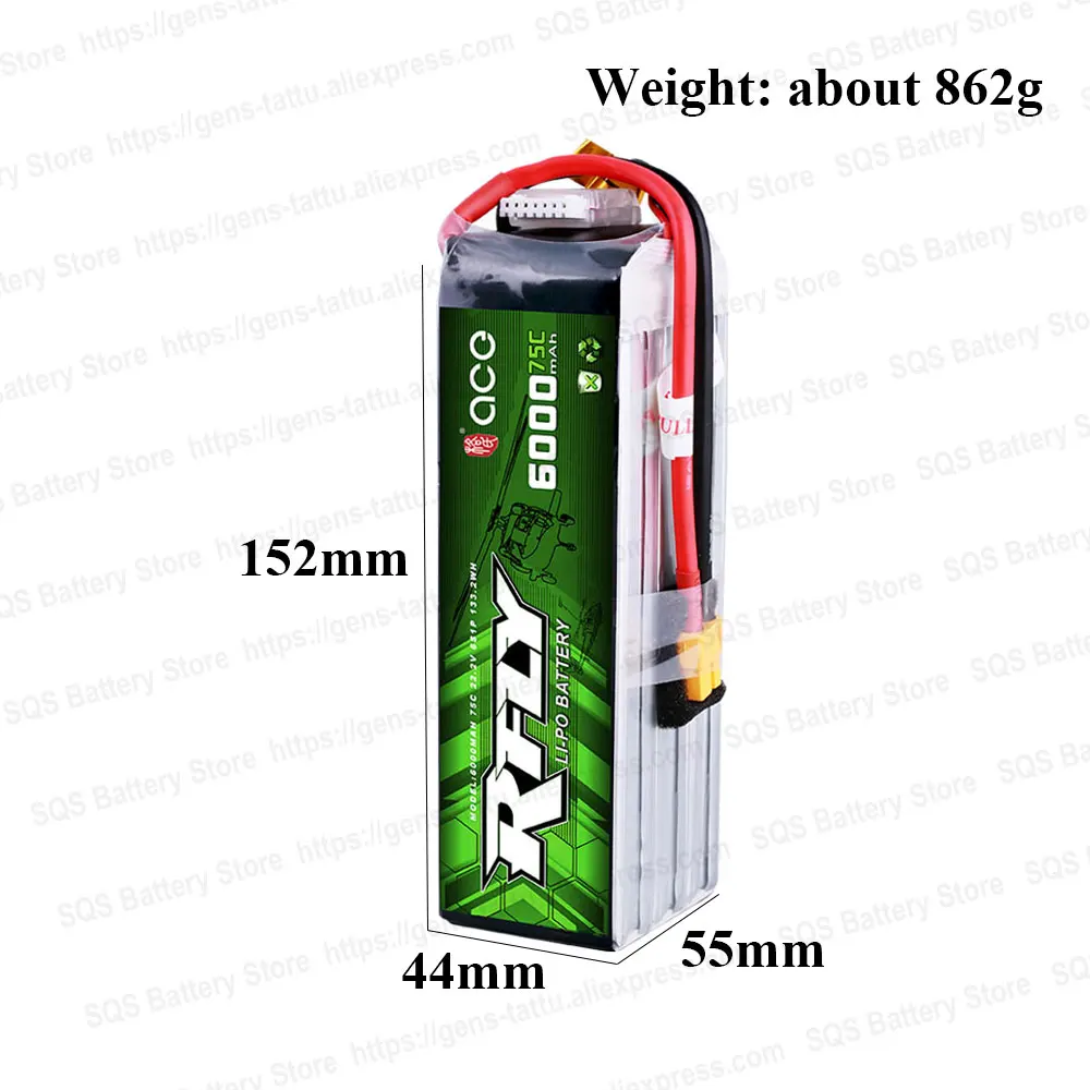 Аккумулятор Gens ace RFly 1850 мАч 3300 5300 6000 6S 22 2 в 75C Max 150C Lipo с разъемом XT60 Deans для Traxxas лодки