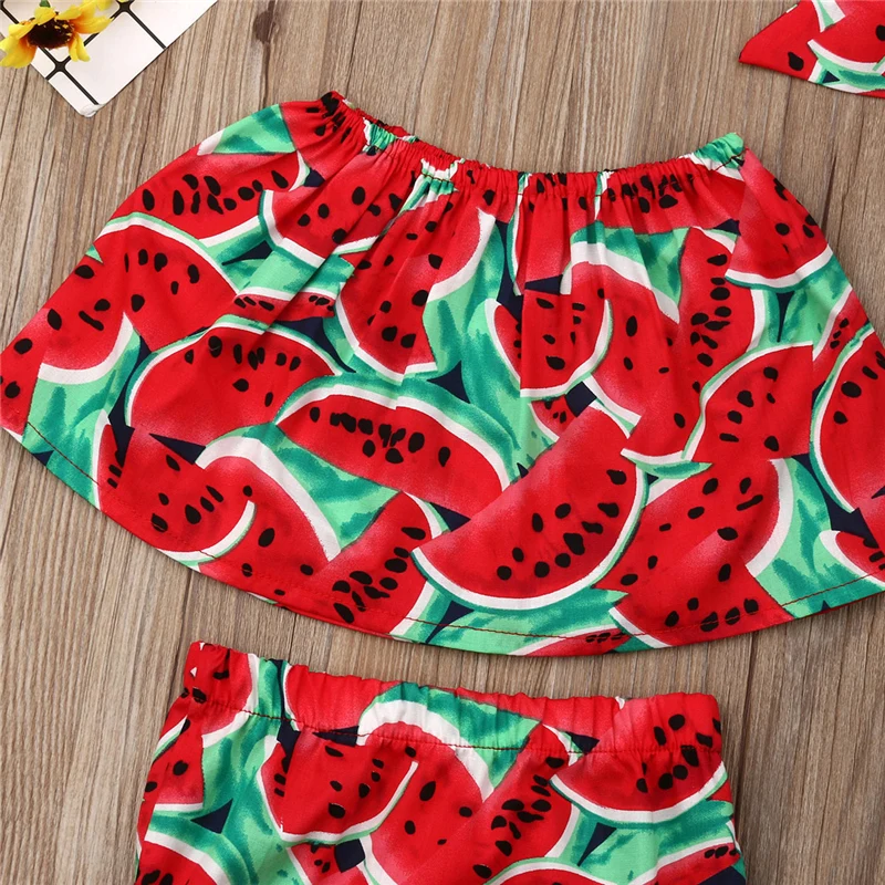 Комплект одежды для маленьких девочек шорты штаны и повязка на голову с красным