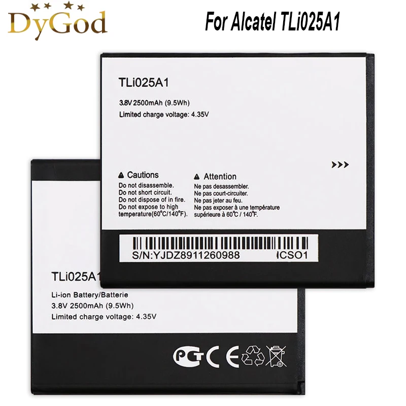 Аккумулятор DyGod 2500 мАч TLi025A1 для Alcatel POP 4 OT 5051X 5051D аккумулятор высокого качества
