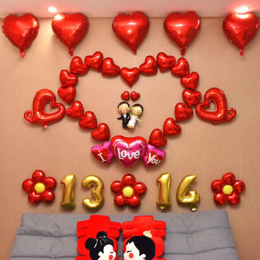 I Love You 1314 латексный гелиевый сердце любовь цветок воздушный шар Романтический