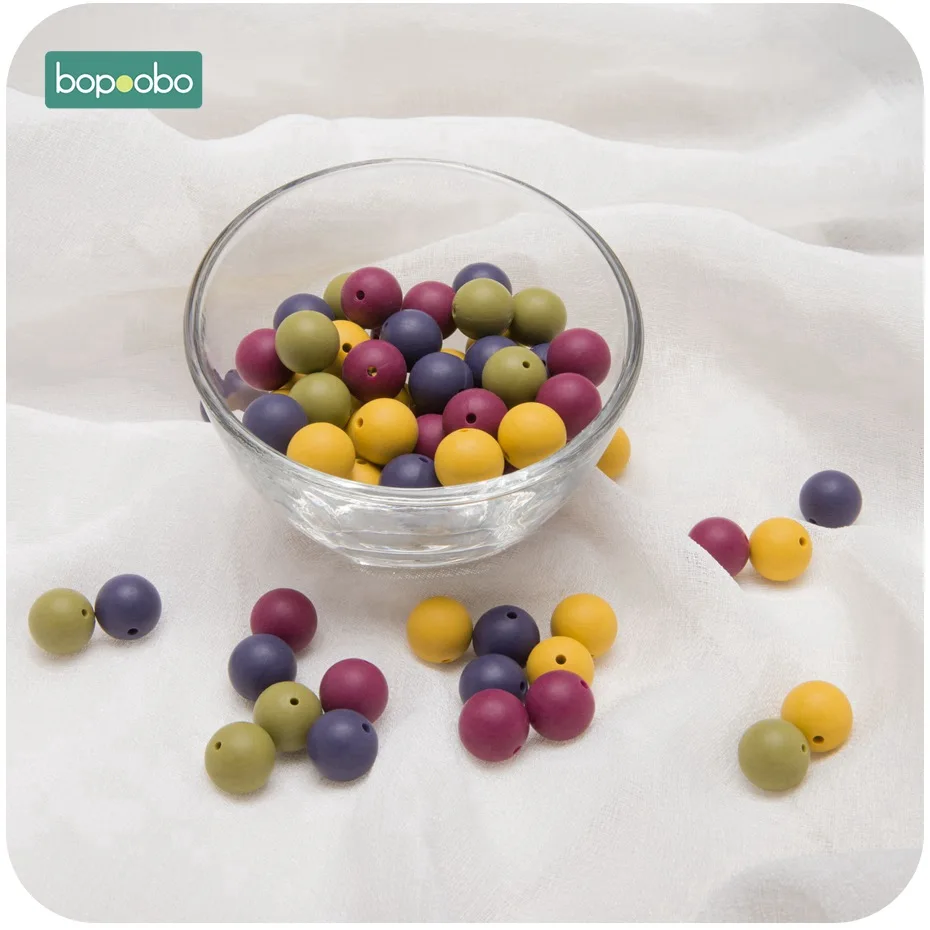 

Bopoobo 30PC 12mm Food Grade Silicone Teether Baby Dental Care DIY Starter Kits Silicone Beads Ecofriendly Baby Accessories
