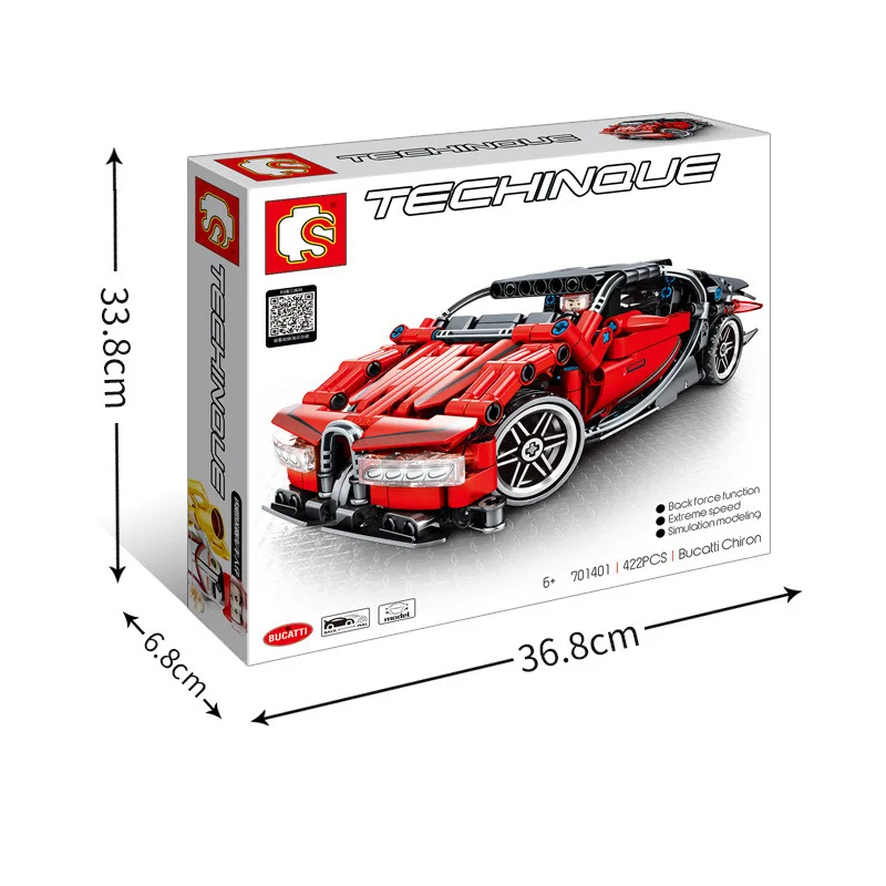 422 шт. Bugat Qilong гоночный автомобиль строительные блоки кирпичи подходит Technic
