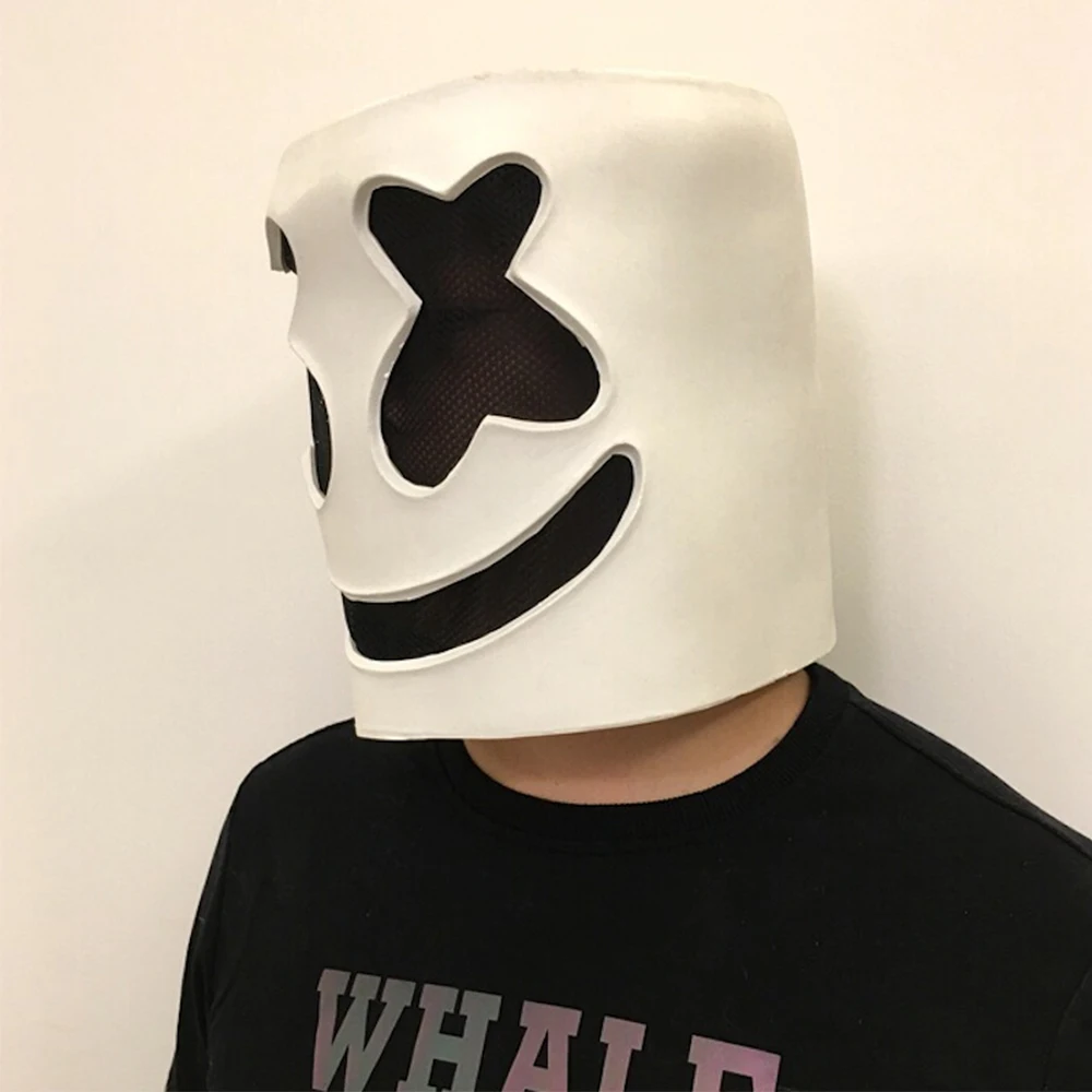 Яркое полноголовое освещение новинка дискотека DJ светодиодный маска Marshmello шапки