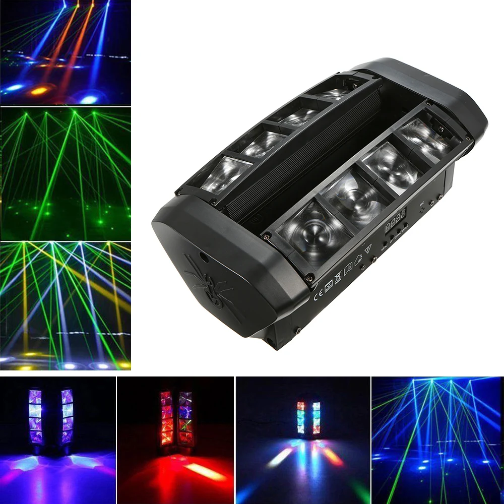 

AC110-230V 60W LED Stage Light Lighting Fixture Suported DMX512 Sound Activated Mini Spider Stage Lamp for DJ Show Home Party