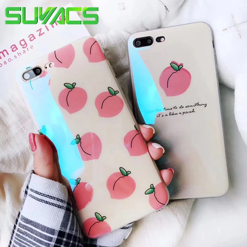 SUYACS популярный персиковый чехол для телефона в подростковом стиле iPhone XR XS Max 6 6S 7 8