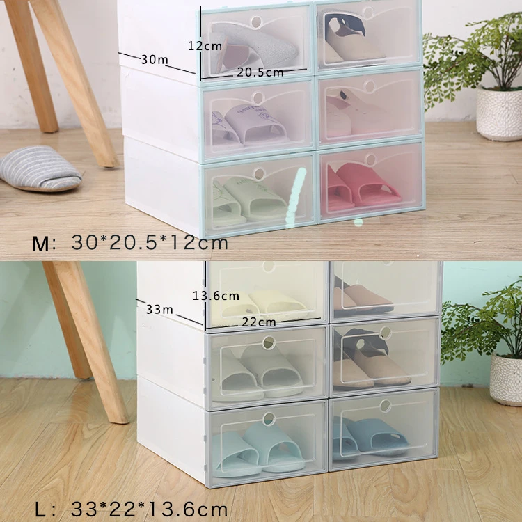 PP Стекируемые обувной ящик прозрачный для хранения обуви Чехол Органайзер Ящик