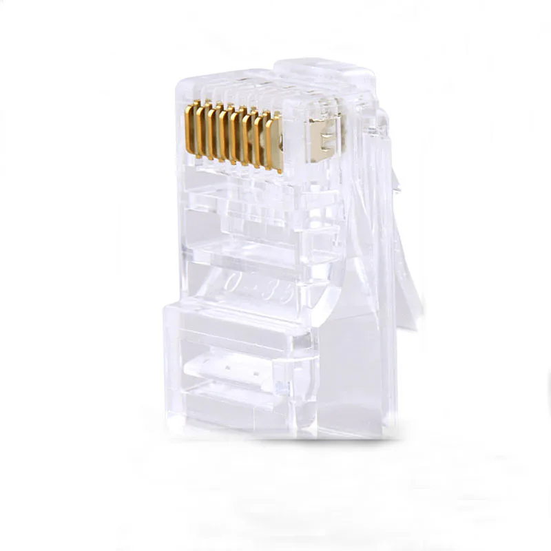 500 шт./лот Позолоченные RJ45 чистая сетевых кабелей модульный разъем Cat5 CAT5e |