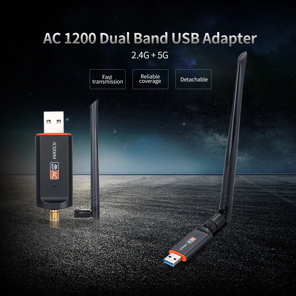 Двухдиапазонный USB адаптер 1200M 2 4G + телефон Внешняя беспроводная сетевая карта WiFi
