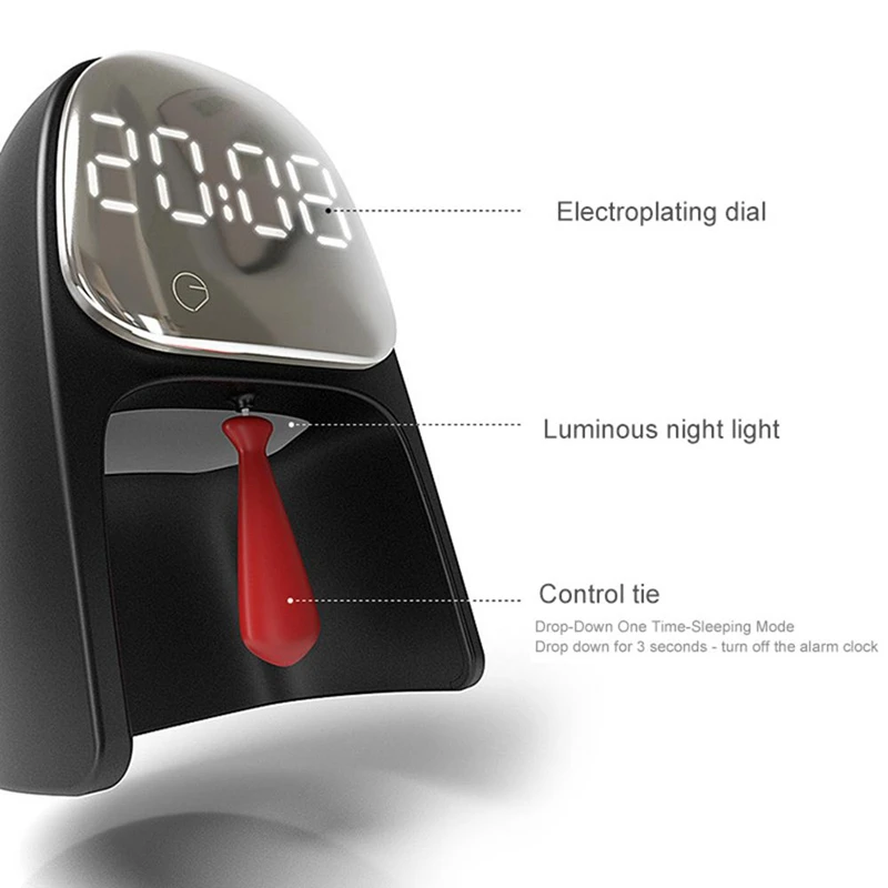 Creative Design Gentleman Alarm Clock Digital Snooze Table Voice Induction Function Press -Control Home Decoration Cloc | Дом и сад