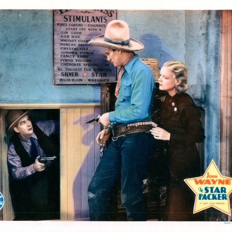 Звездный упаковщик США Lobbycard Джон Уэйн Verna Hillie 1934 фильм плакат Masterprint (28x22)|Таблички