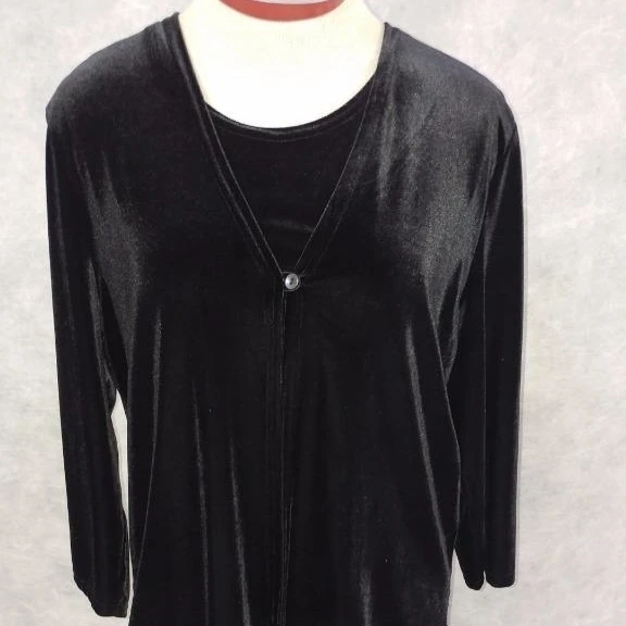 Кэти ли Коллекция юбка комплект размер 10 черный бархатный топ прилагается