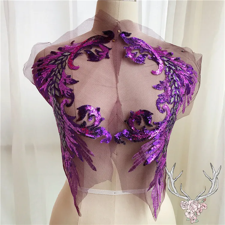 Блестящие нашивки сделай сам для платья Qipao вышивка рисунок Феникс павлинье перо