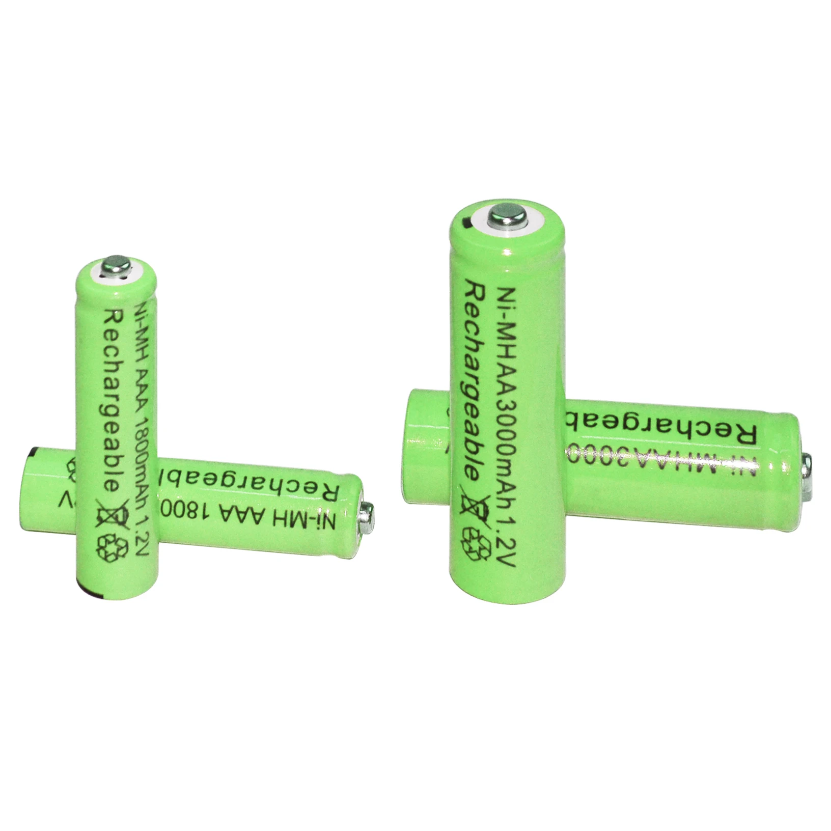 2шт AAA 1800mAh + AA 3000mAh 1 2 v Ni MH аккумуляторная батарея Зеленый|Перезаряжаемые батареи| |