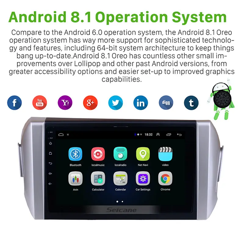 Seicane 9 дюймов HD сенсорный экран Android 10 0 API 29 автомобильное радио для 2015 Toyota INNOVA GPS SWC