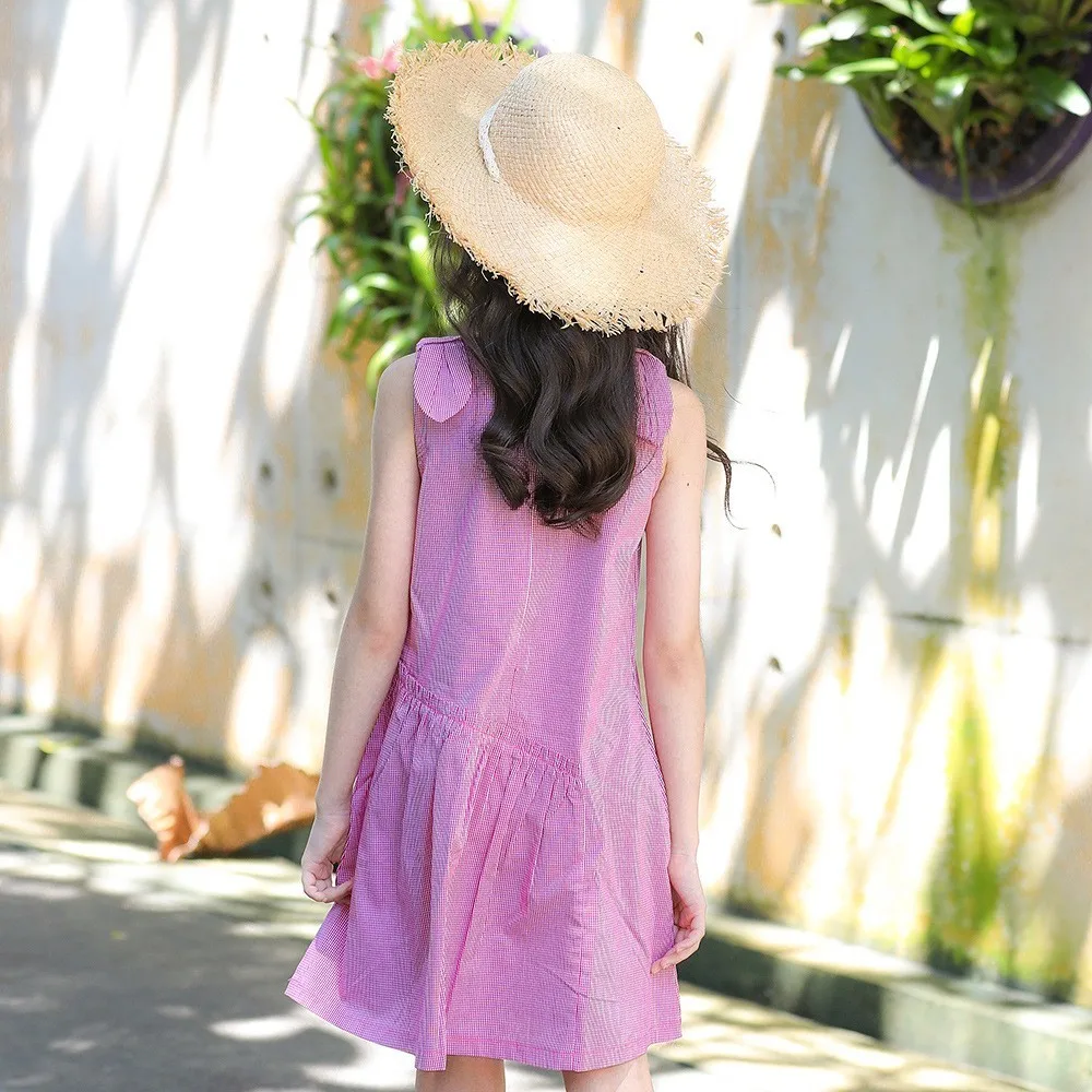 Toddler Kids Baby Girls Dresses Summer 2019 Size 10 12 14 16 Red School Bow Dress For Casual Clothing Children Clothes | Детская одежда