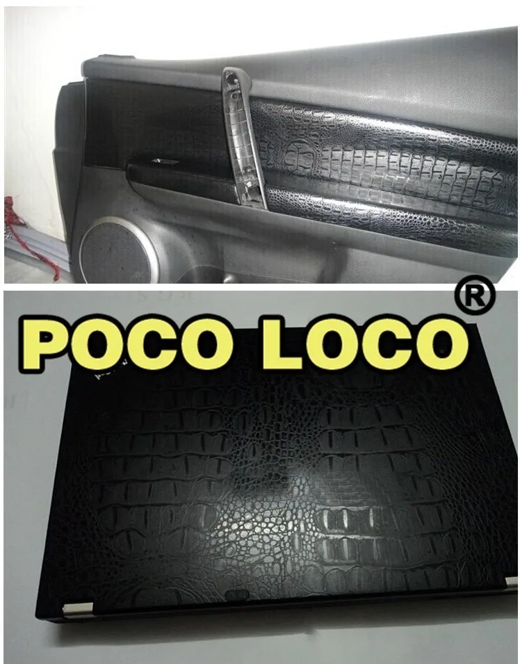 

3d Crocodile Leather Pattern Car Vinyl Wrap Sticker Interior Decal Film Black Vinyl Wrap For Bike Boat Computer Laptop Pad Phone