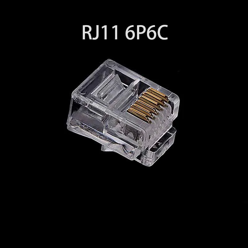 Модульный разъем для телефона 20/50/100 шт./лот RJ11 6P2C 6P4C 6P6C|Компьютерные кабели и