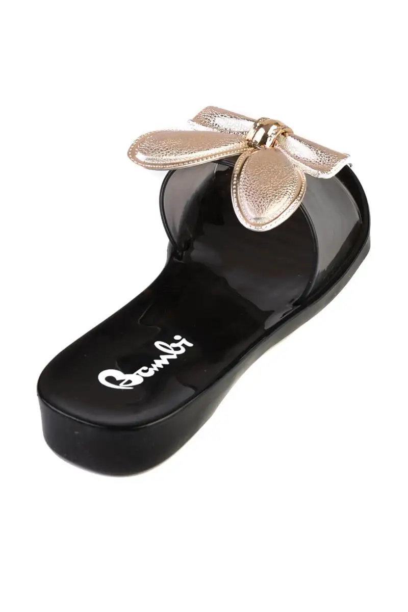 Женские золотые шлепанцы Bambi F0392025299|Тапочки| |
