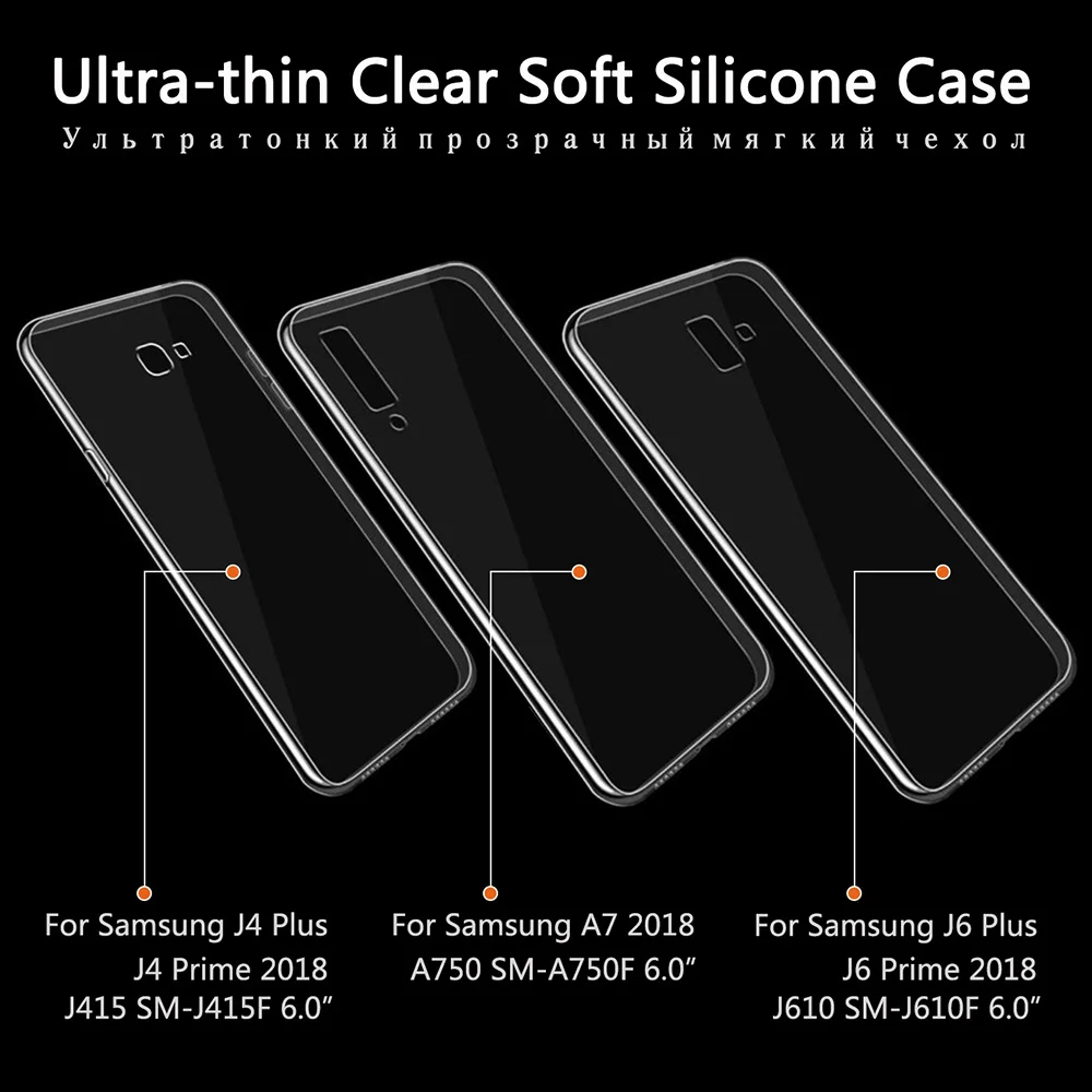 Мягкий чехол JONSNOW для Samsung A7 2018 A750F J4 Plus J415/J6 J610 прозрачный силиконовый телефона Fundas