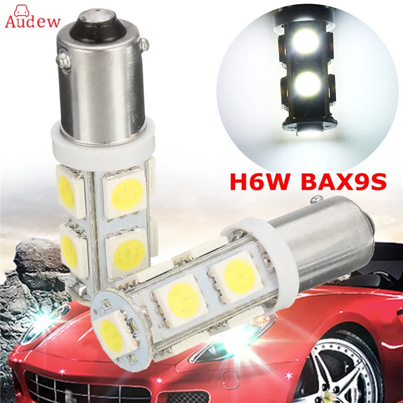 2X H6W BAX9S 9 SMD 5050 LED CANBUS Side Parking Light Bulbs Car DRL Interior 12V Lights White | Автомобили и мотоциклы