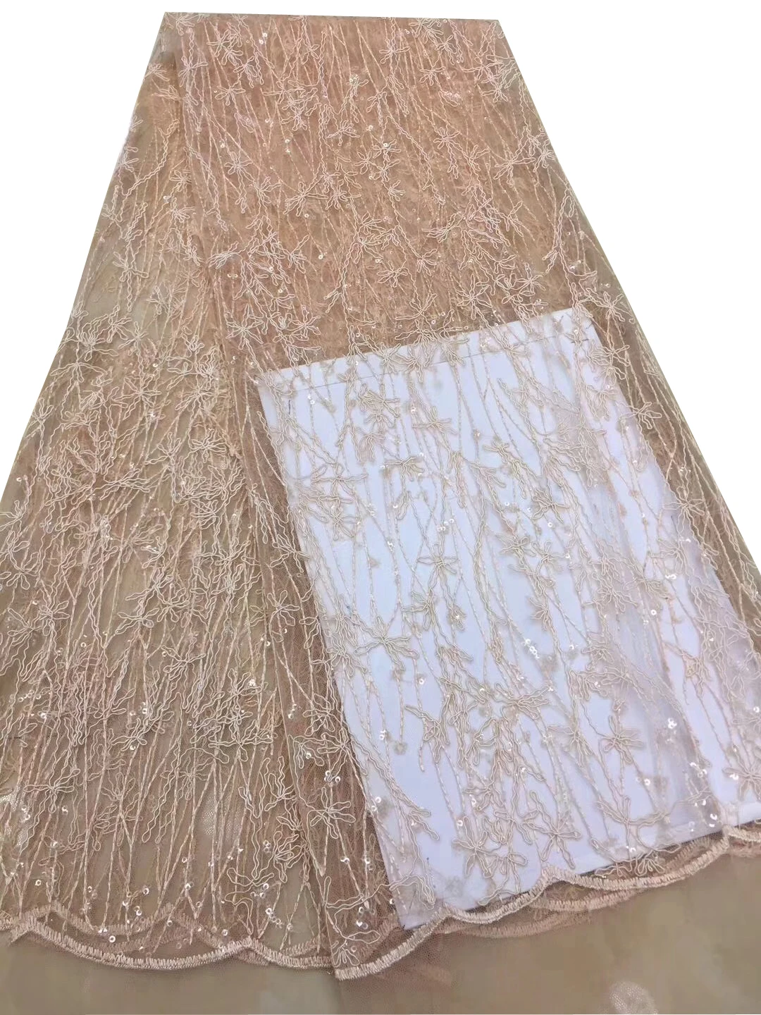 5 ярдов нигерийские кружевные ткани Французский Тюль кружевная белая ткань для