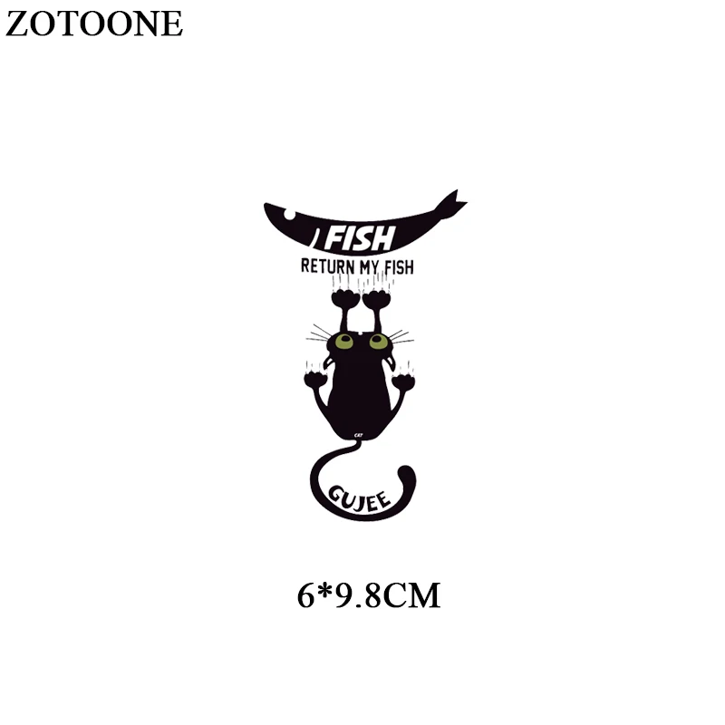ZOTOONE мультфильм кошка теплопередача Винил для футболки приклеенные железные