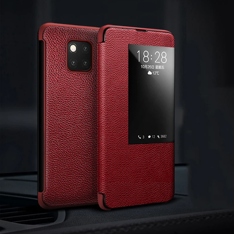 Оригинальный XOOMZ пояса из натуральной кожи Смарт флип чехол для huawei коврики 20/Pro