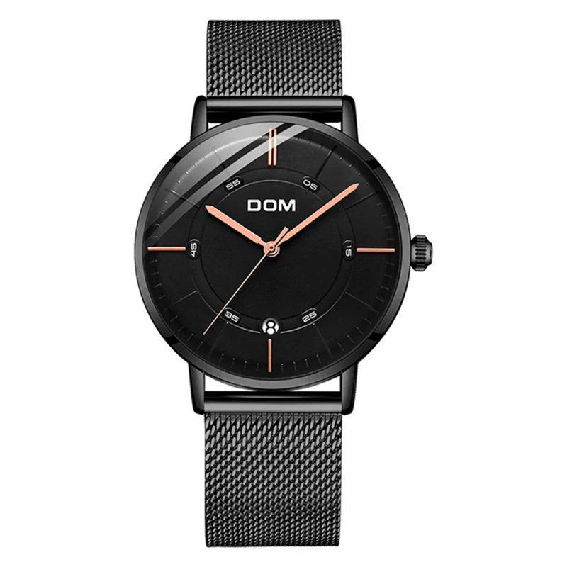 Часы DOM Men'S с механическим ремешком модные водонепроницаемые классические