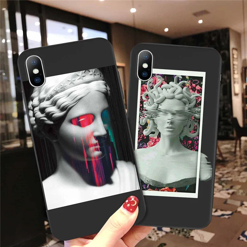 Чехол для телефона Lovebay iPhone 11 6 6s 7 8 Plus X XR 11Pro XS Max 5 5s SE абстрактный арт статуя мягкий