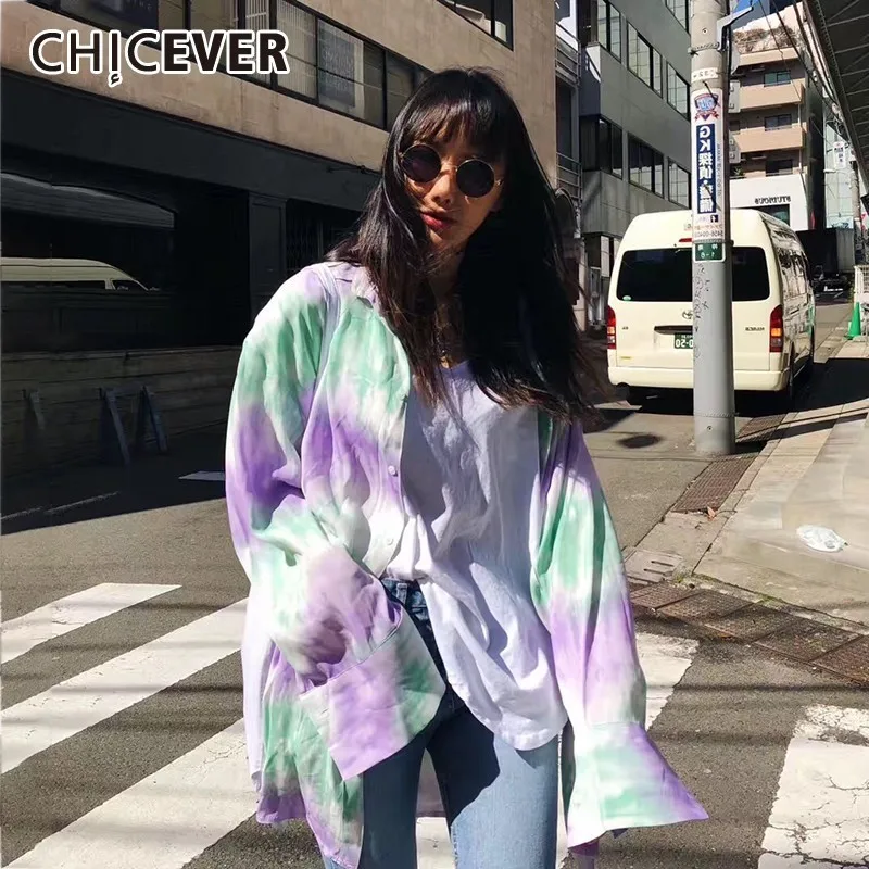 Женская рубашка CHICEVER с длинным рукавом и принтом | одежда
