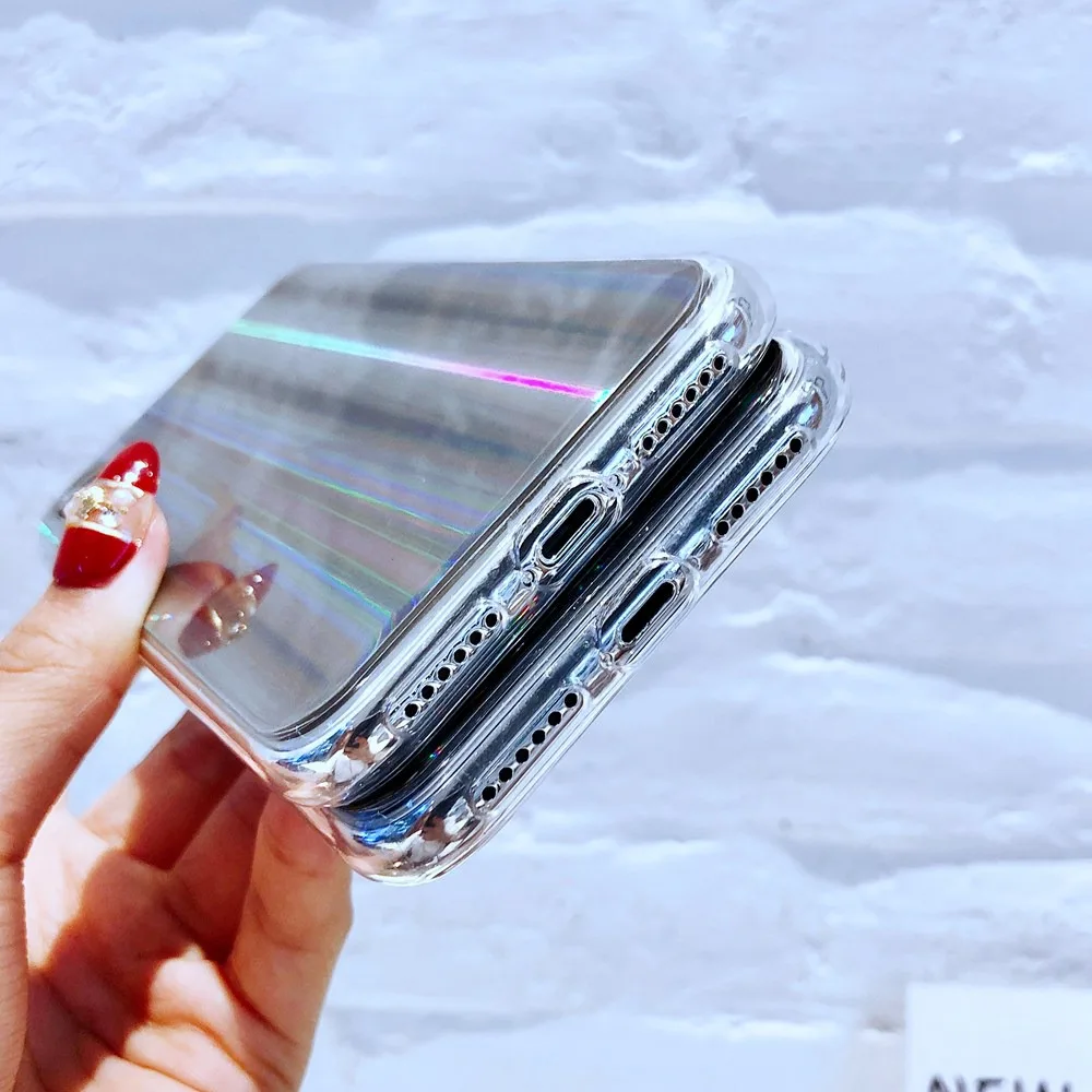 Лазерный чехол для iPhone X XSMax XR с блестками Aurora Rainbow IMD 6 S 7 8 Plus 5 5S SE shell #4 |