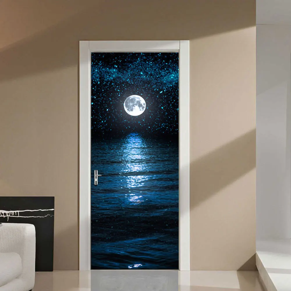 2 шт./компл. Moon дверные Art Декор Главная Творческий сделай сам 3D двери наклейки