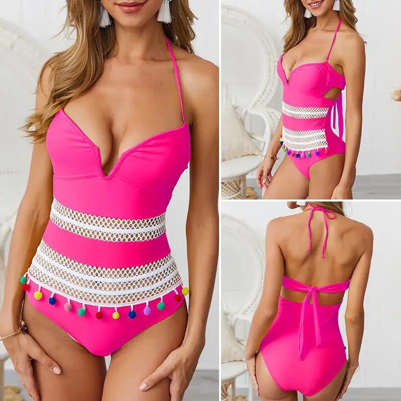 Misswim v образный вырез сексуальный цельный купальник женский Монокини плюс размер