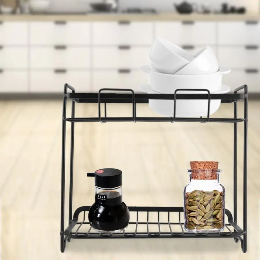 Двухслойная металлическая стойка для хранения полка держатель специй