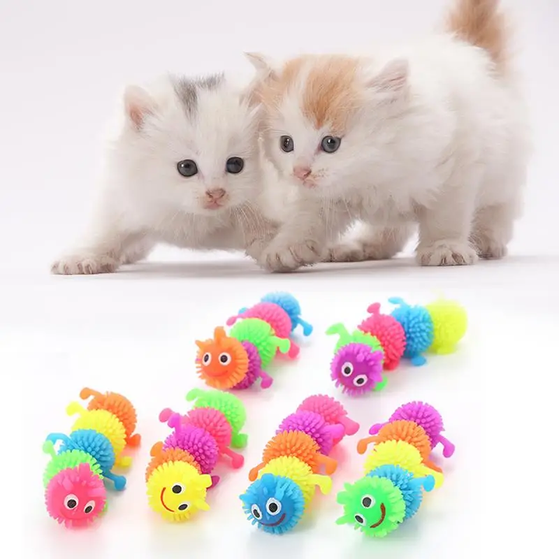 Забавная игрушка для кошек забавное моделирование гусеницы TPR резиновая